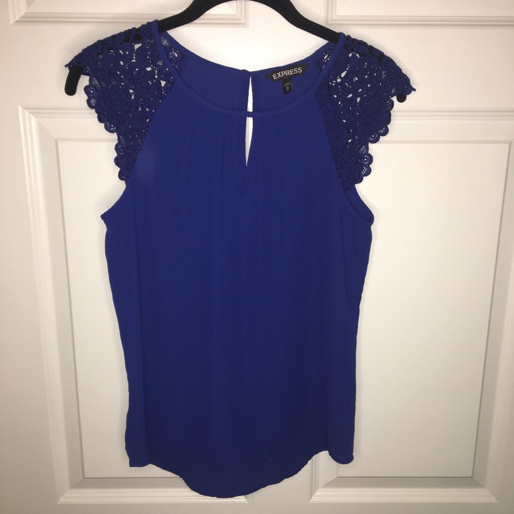 Express Lace Yoked Keyhole Blouse XS | TP